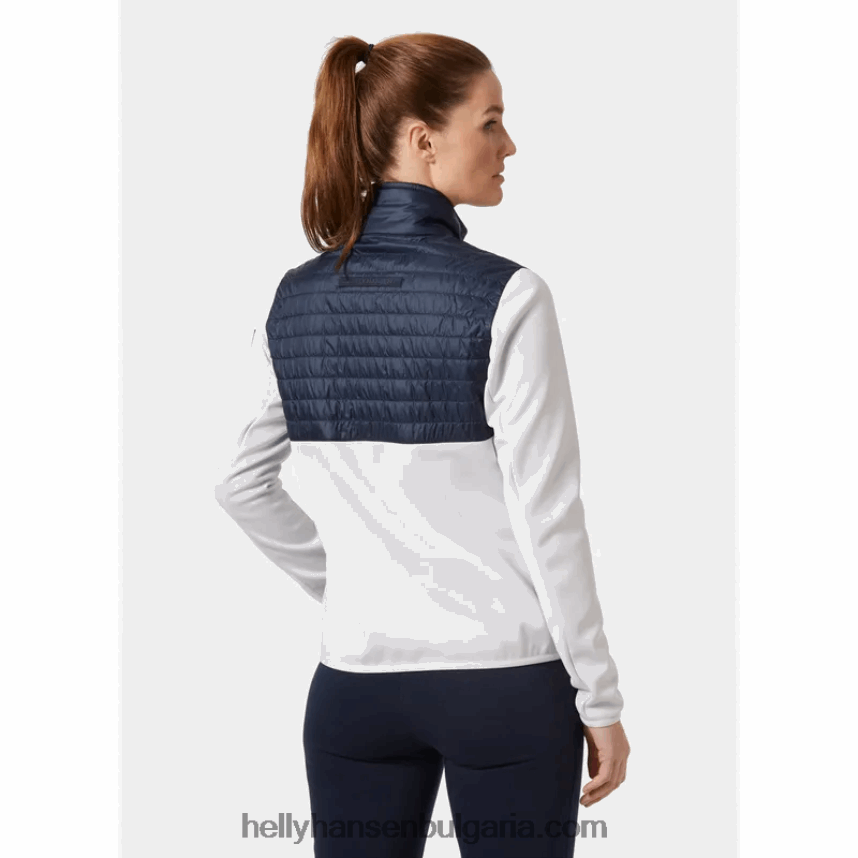 Жени дамско червено бяло и синьо поларено яке от хибрид 80V22D1684 дълбок фиорд Helly-Hansen