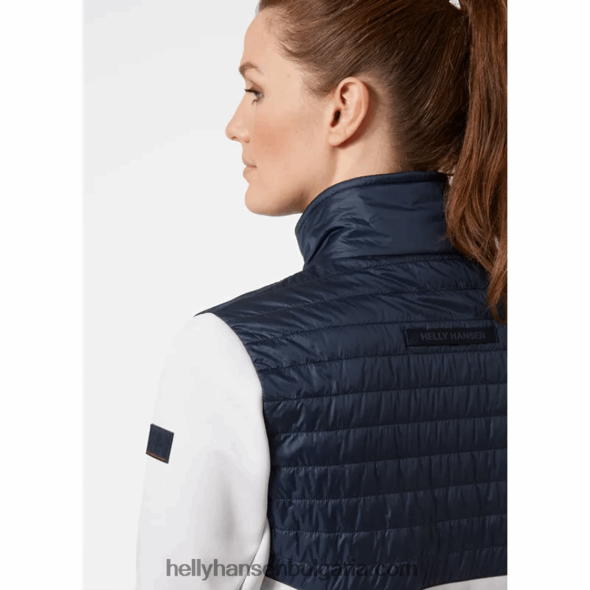 Жени дамско червено бяло и синьо поларено яке от хибрид 80V22D1684 дълбок фиорд Helly-Hansen