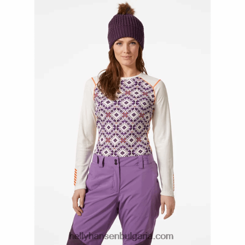 Жени дамски lifa активен графичен основен слой на екипажа 80V22D2088 аметист де Helly-Hansen