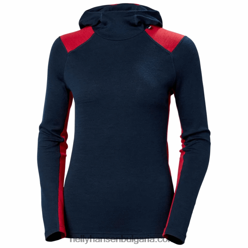 Жени дамски качулка 2 в 1 с основен слой lifa merino midweight 80V22D2059 черен Helly-Hansen