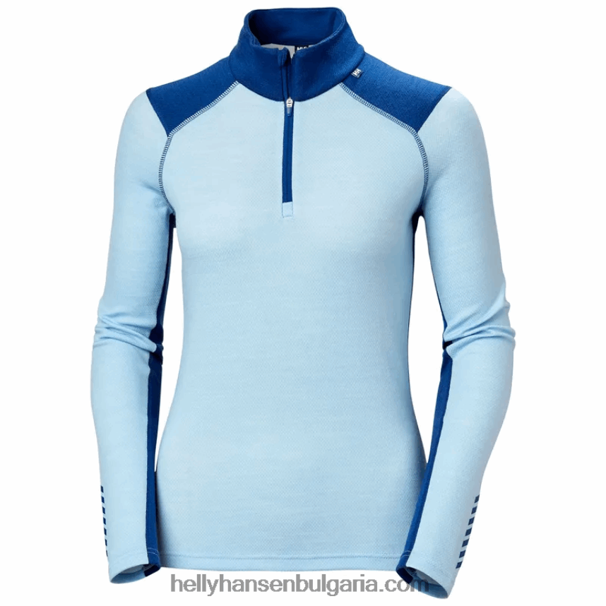 Жени дамски лифа мериносов среден слой с половин цип основен слой 80V22D2053 военноморски флот Helly-Hansen