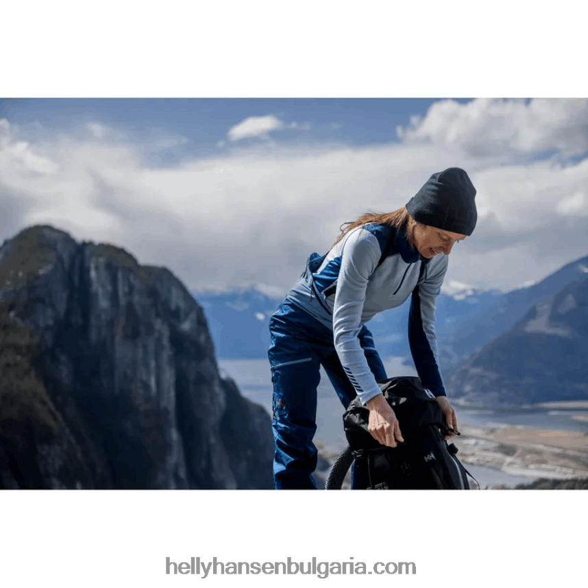 Жени дамски лифа мериносов среден слой с половин цип основен слой 80V22D2053 военноморски флот Helly-Hansen