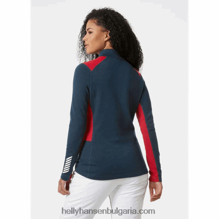 Жени дамски лифа мериносов среден слой с половин цип основен слой 80V22D2056 черен Helly-Hansen