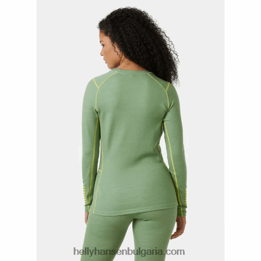 Жени дамски лифа мериносови средно тежки графични дълъг ръкав основен слой 80V22D2070 морско деко f Helly-Hansen