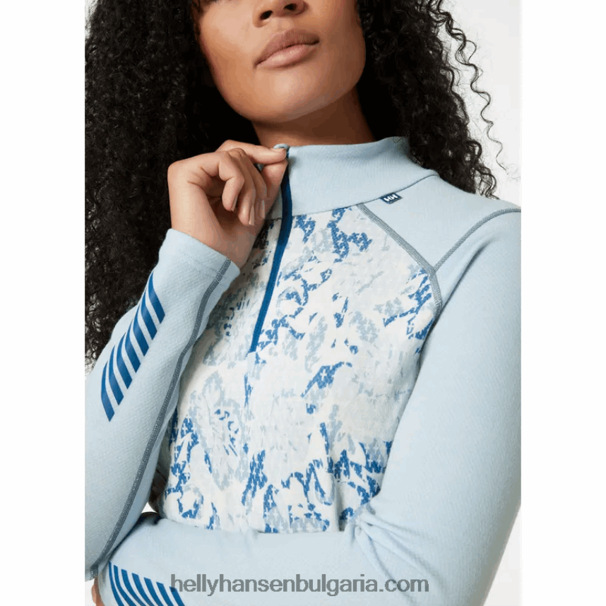 Жени дамски lifa merino midweight 2-в-1 графичен основен слой с половин цип 80V22D2063 черен Helly-Hansen