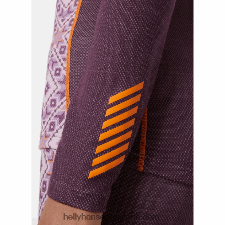 Жени дамски lifa merino midweight 2-в-1 графичен основен слой с половин цип 80V22D2064 бебешки отряд Helly-Hansen