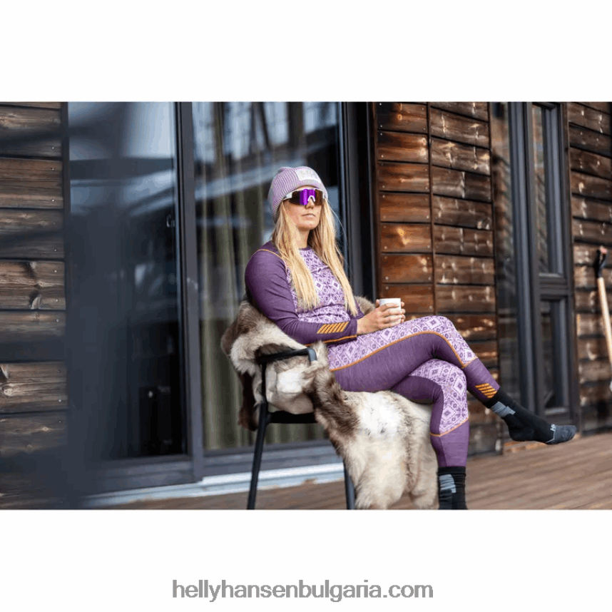 Жени дамски lifa merino midweight 2-в-1 графичен основен слой с половин цип 80V22D2064 бебешки отряд Helly-Hansen