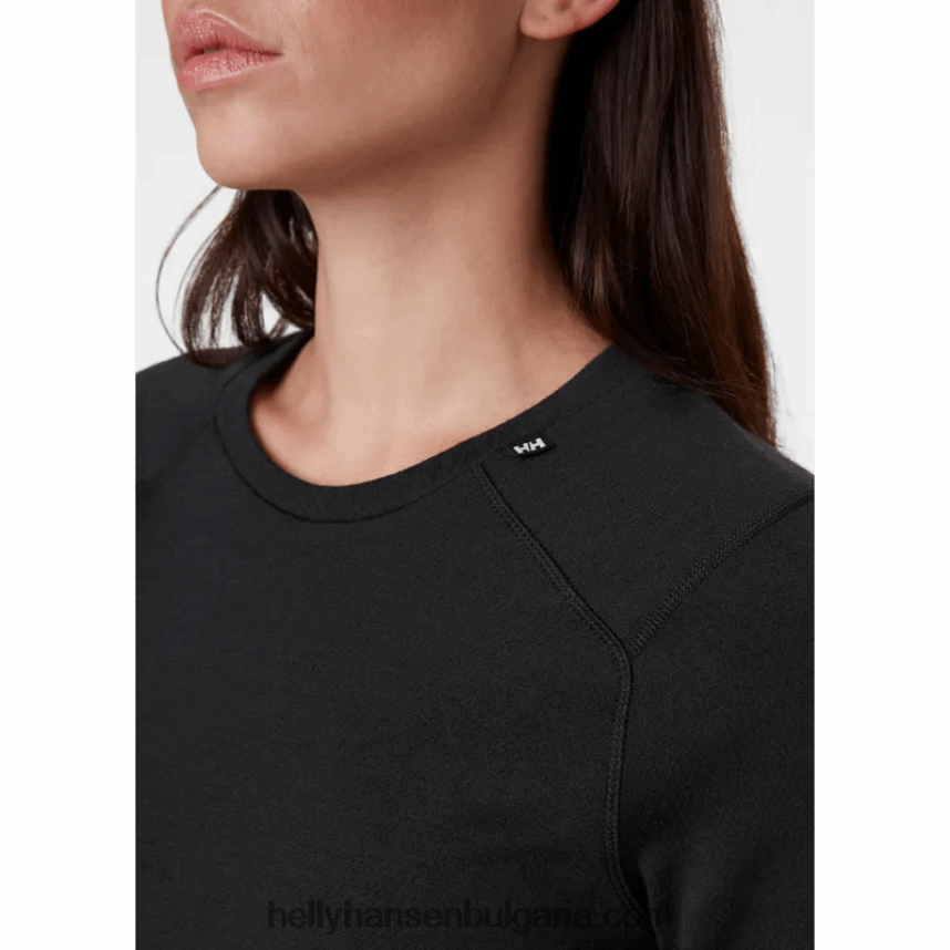 Жени жени lifa merino midweight crew основен слой 80V22D2051 нефрит Helly-Hansen