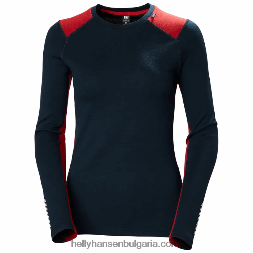 Жени жени lifa merino midweight crew основен слой 80V22D2052 черен Helly-Hansen