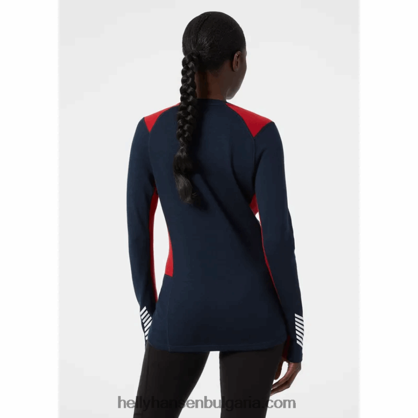 Жени жени lifa merino midweight crew основен слой 80V22D2052 черен Helly-Hansen