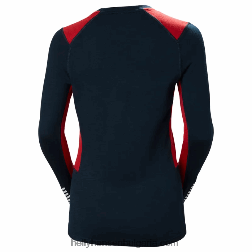 Жени жени lifa merino midweight crew основен слой 80V22D2052 черен Helly-Hansen