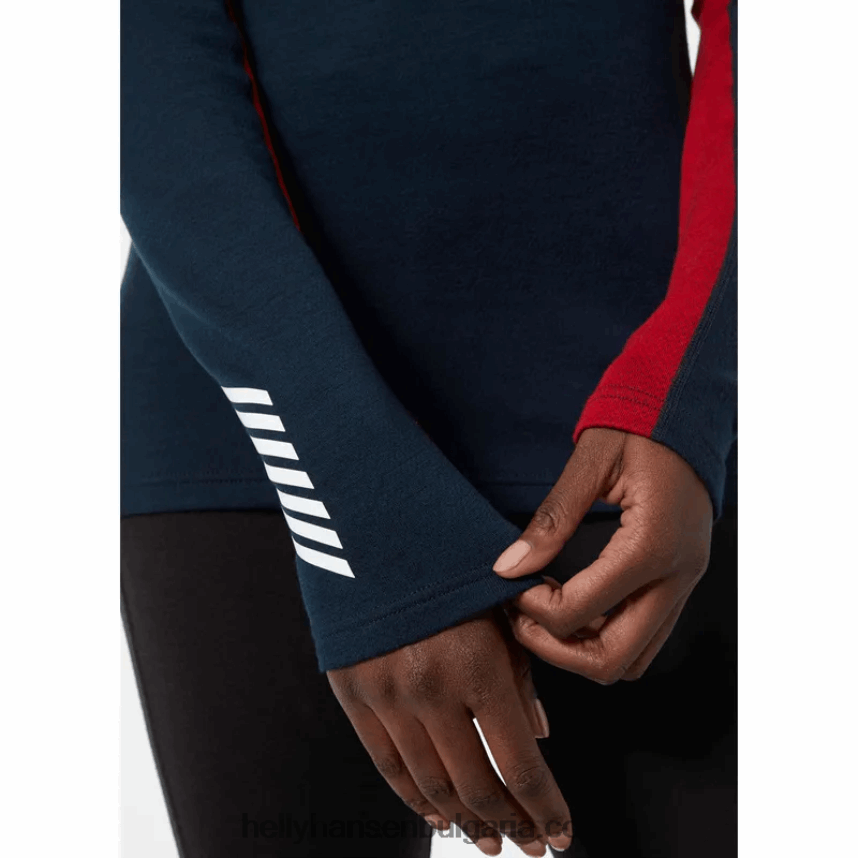 Жени жени lifa merino midweight crew основен слой 80V22D2052 черен Helly-Hansen