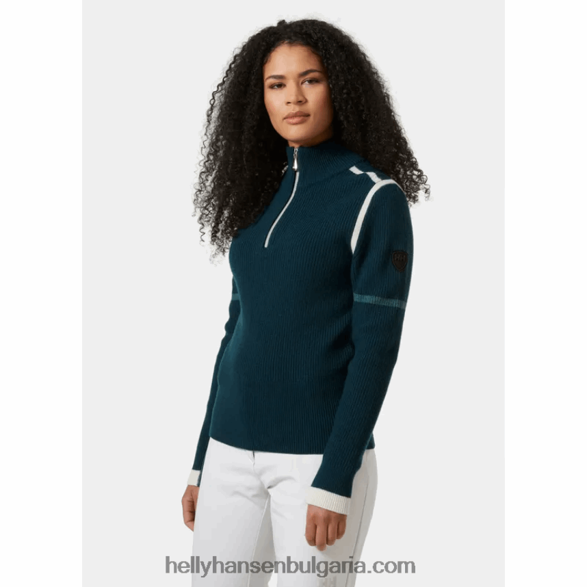 Жени дамски плетен пуловер с ръб 80V22D1916 азурит Helly-Hansen
