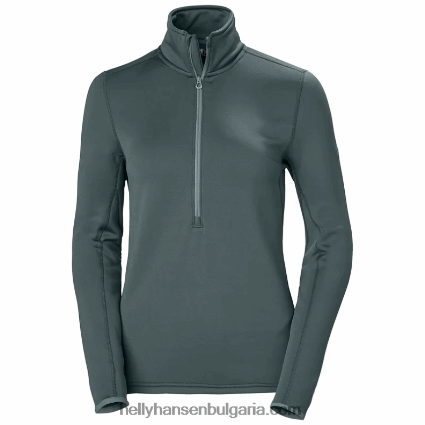 Жени дамски еластичен пуловер Odin Power с половин цип 80V22D2250 абанос Helly-Hansen