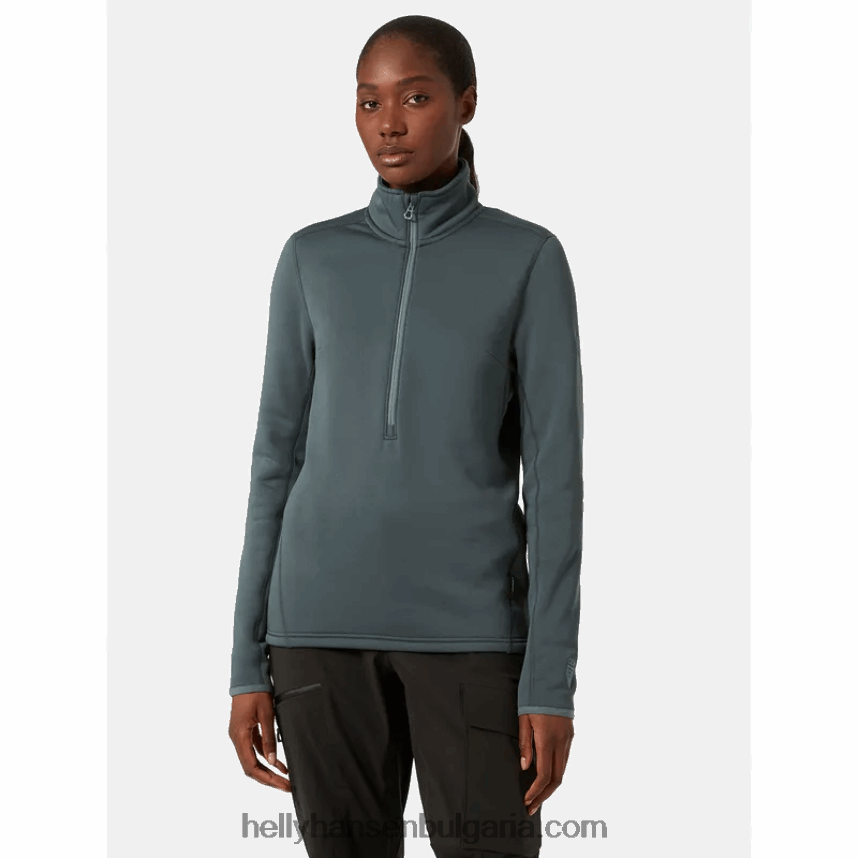 Жени дамски еластичен пуловер Odin Power с половин цип 80V22D2250 абанос Helly-Hansen