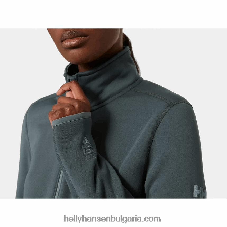 Жени дамски еластичен пуловер Odin Power с половин цип 80V22D2250 абанос Helly-Hansen