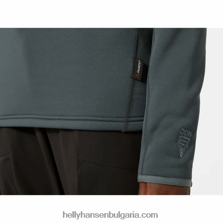 Жени дамски еластичен пуловер Odin Power с половин цип 80V22D2250 абанос Helly-Hansen