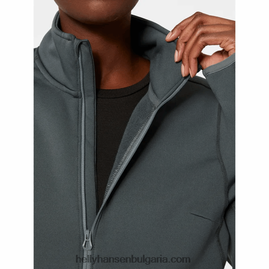 Жени дамски еластичен пуловер Odin Power с половин цип 80V22D2250 абанос Helly-Hansen