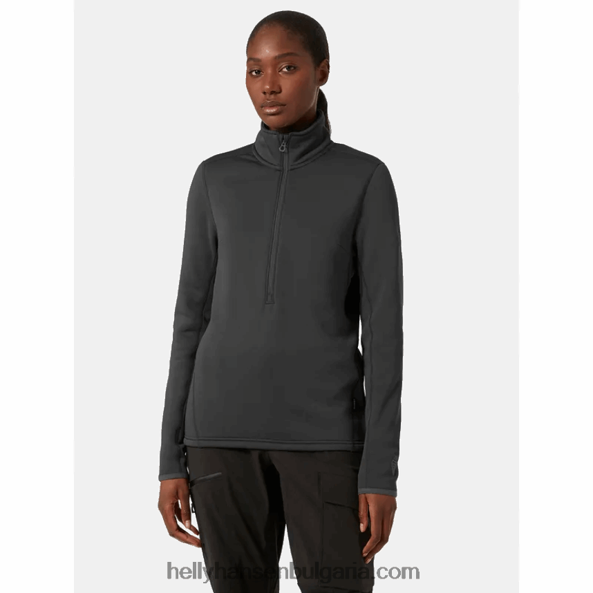 Жени дамски еластичен пуловер Odin Power с половин цип 80V22D2252 дълбок фиорд Helly-Hansen