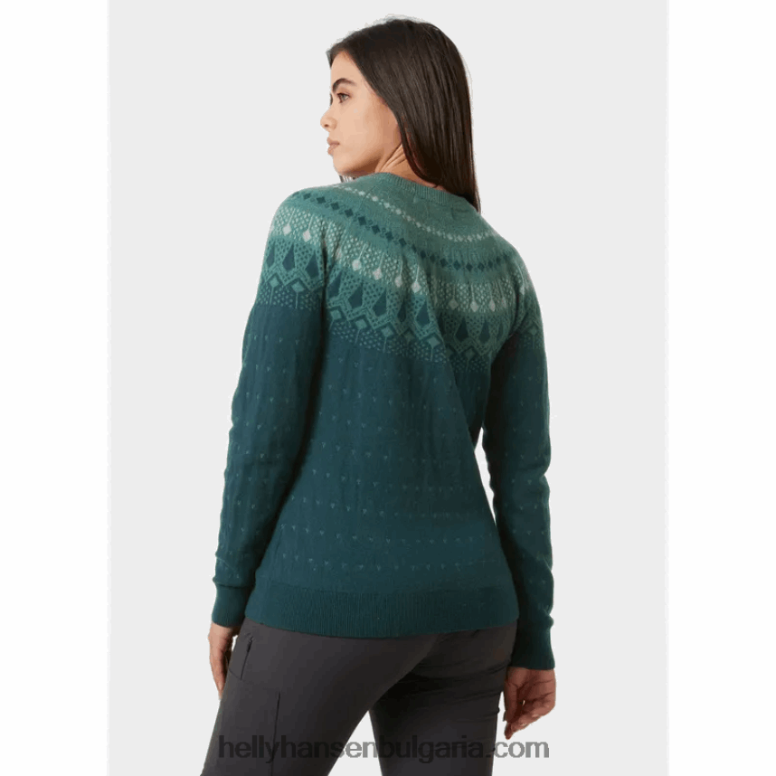Жени дамски пуловер от мериносова вълна hytte 80V22D1921 военноморски флот Helly-Hansen
