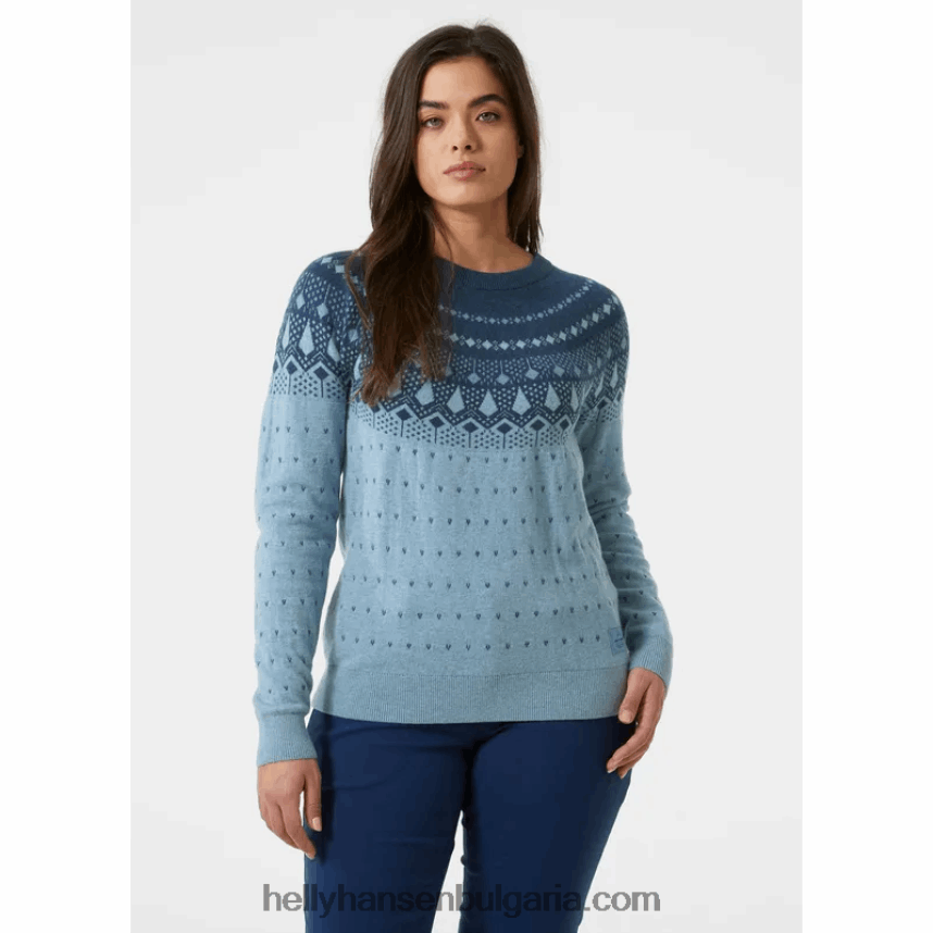 Жени дамски пуловер от мериносова вълна hytte 80V22D1922 най-тъмен spr Helly-Hansen