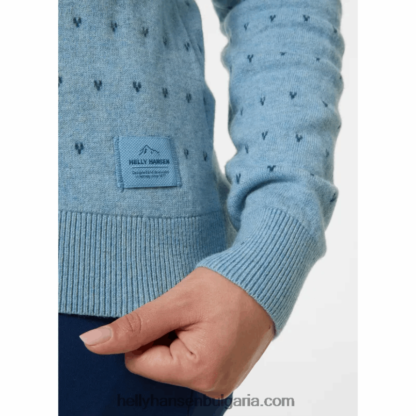 Жени дамски пуловер от мериносова вълна hytte 80V22D1922 най-тъмен spr Helly-Hansen