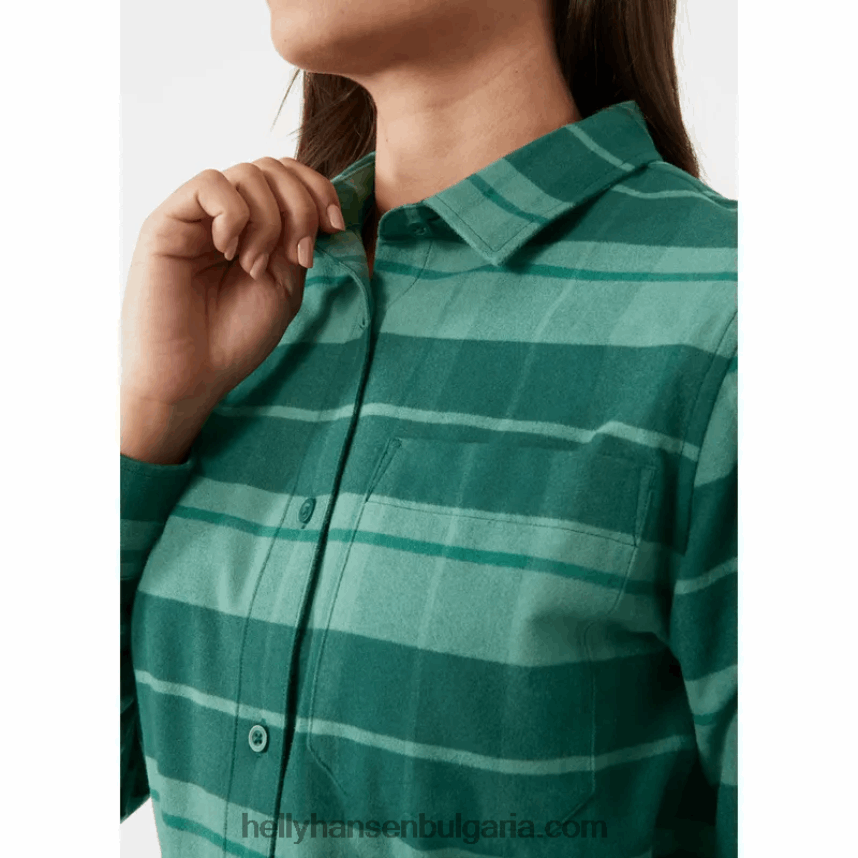 Жени дамска органична фланелена риза 80V22D2032 океан Helly-Hansen