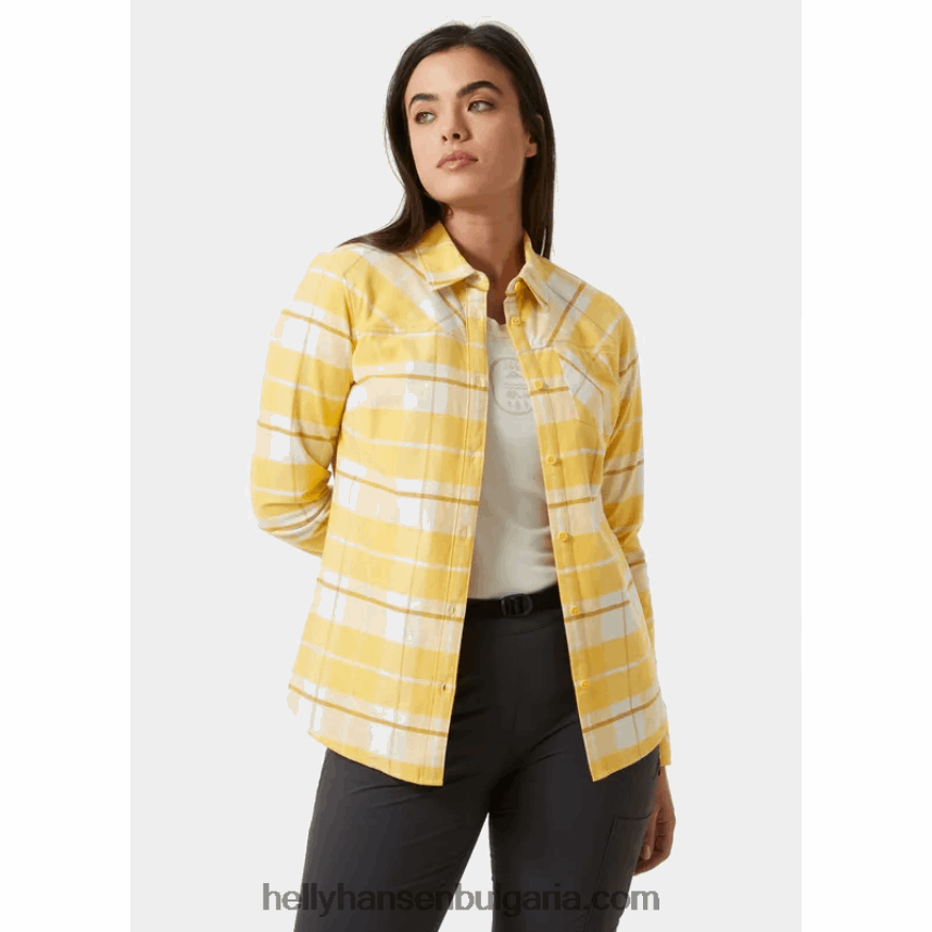 Жени дамска класическа карирана риза с дълъг ръкав 80V22D2035 бяло Helly-Hansen