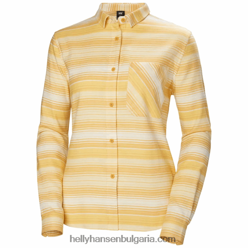 Жени дамска органична фланелена риза с дълъг ръкав lokka 80V22D2024 морско райе Helly-Hansen