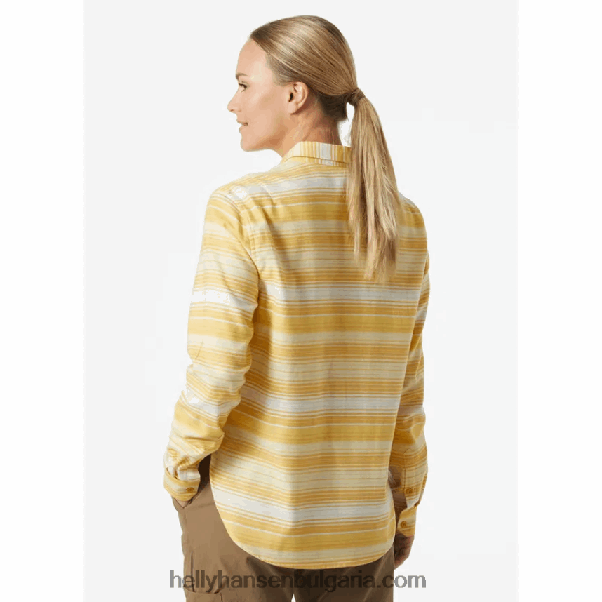 Жени дамска органична фланелена риза с дълъг ръкав lokka 80V22D2024 морско райе Helly-Hansen