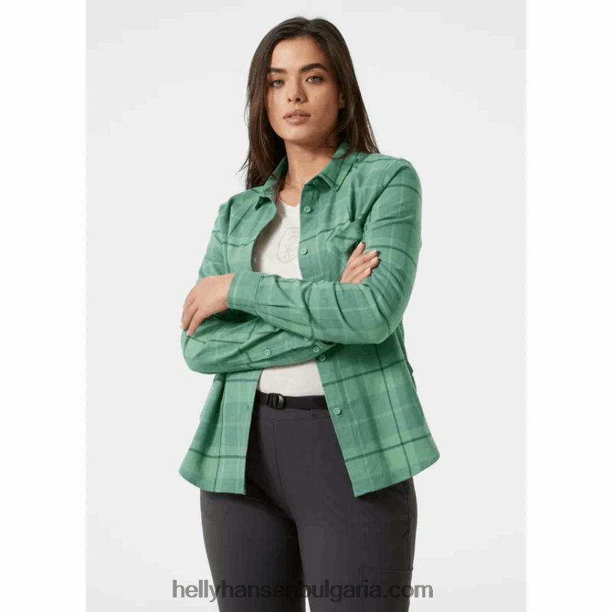 Жени дамска органична фланелена риза с дълъг ръкав lokka 80V22D2028 меко сиво Helly-Hansen