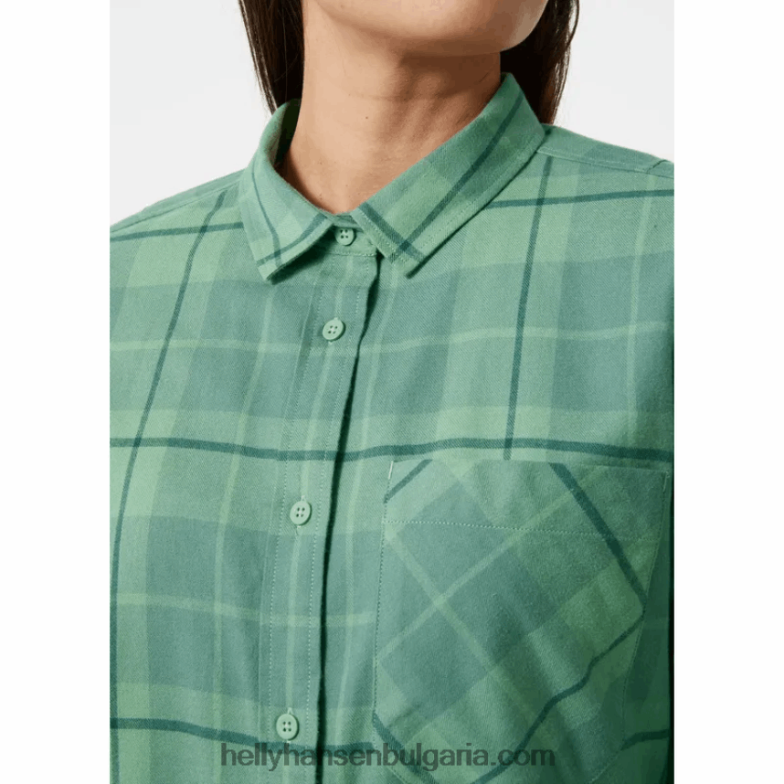 Жени дамска органична фланелена риза с дълъг ръкав lokka 80V22D2028 меко сиво Helly-Hansen