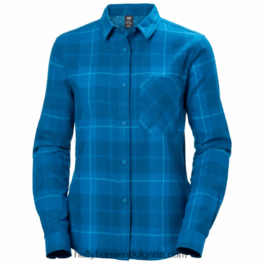 Жени дамска органична фланелена риза с дълъг ръкав lokka 80V22D2029 нефрит Helly-Hansen