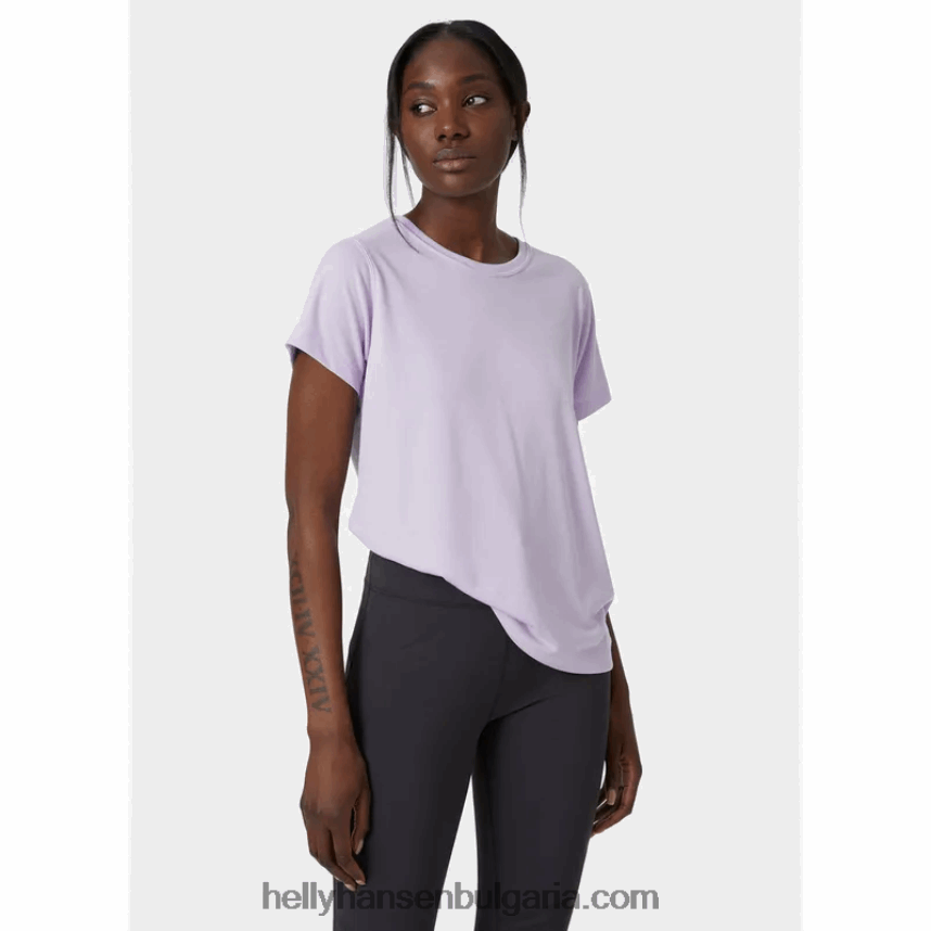 Жени дамска активна тениска 2.0 80V22D2699 розов дим Helly-Hansen