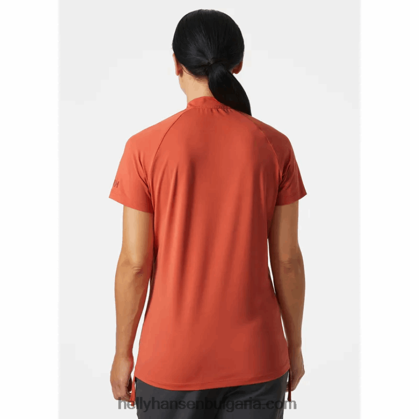 Жени дамска сирена бързосъхнеща тениска с половин цип 80V22D2708 азурит/сива мъгла Helly-Hansen