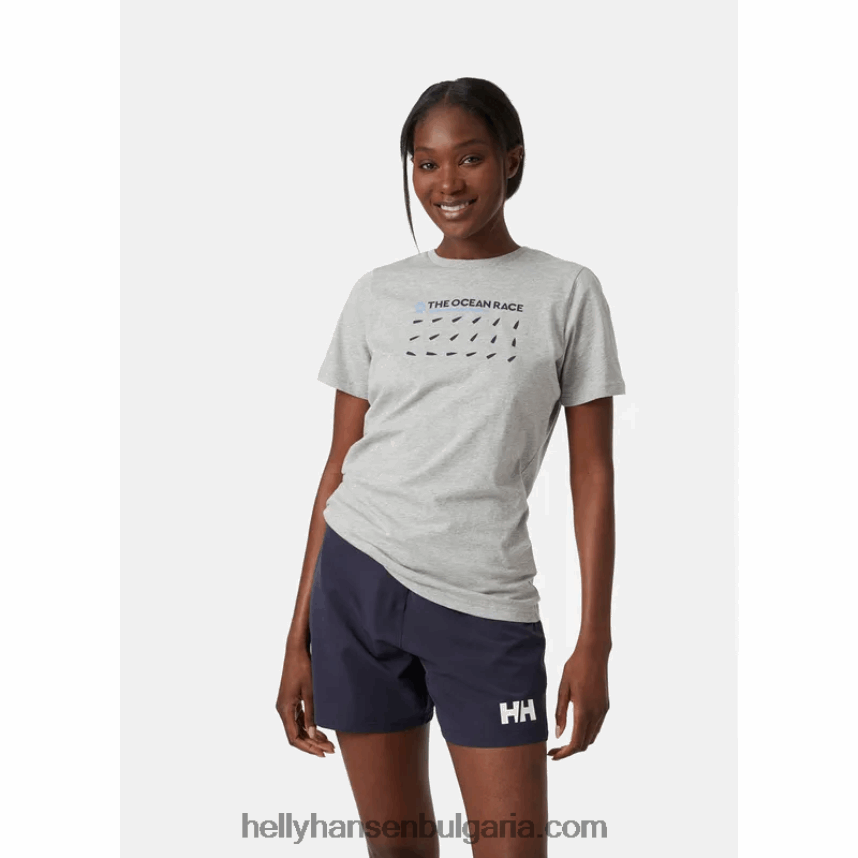 Жени дамска тениска Ocean Race 80V22D1990 сив меланг Helly-Hansen