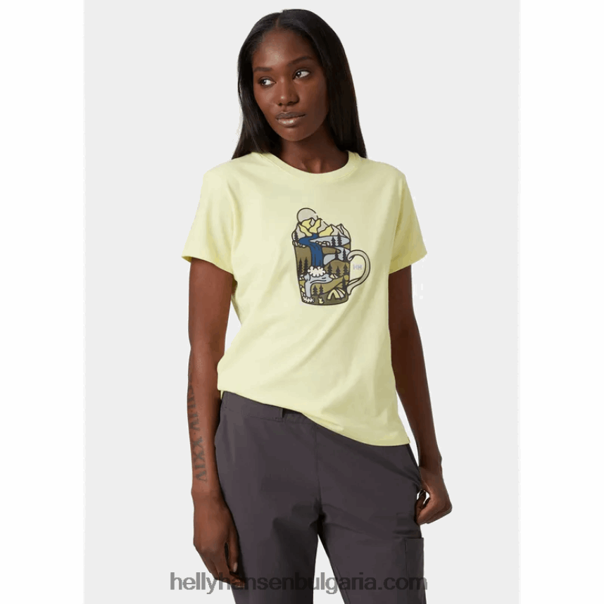 Жени дамска тениска f2f от органичен памук 80V22D1937 военноморски флот Helly-Hansen