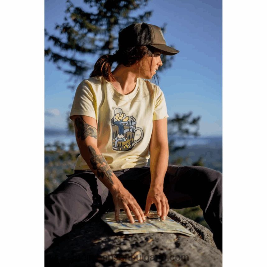 Жени дамска тениска f2f от органичен памук 80V22D1937 военноморски флот Helly-Hansen