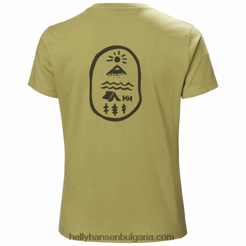 Жени дамска тениска f2f от органичен памук 80V22D1938 избледняло жълто Helly-Hansen