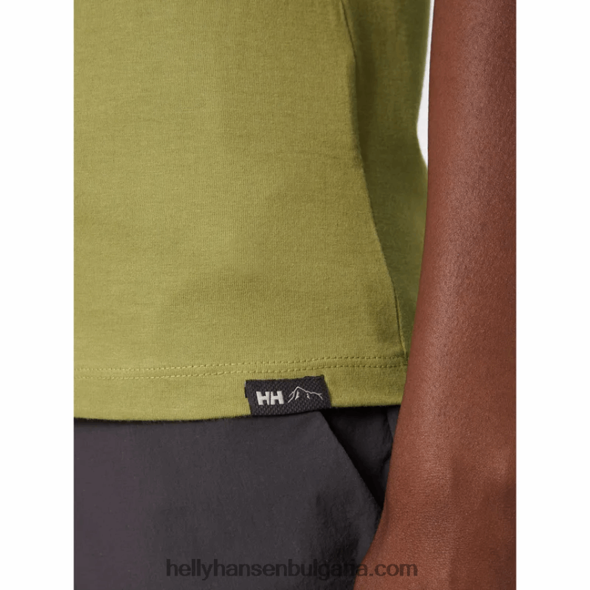 Жени дамска тениска f2f от органичен памук 80V22D1938 избледняло жълто Helly-Hansen