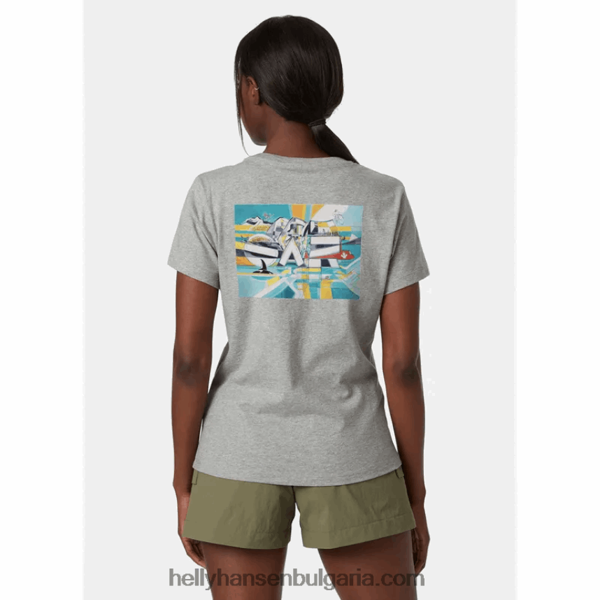 Жени дамска тениска f2f от органичен памук 80V22D1939 мъдрец Helly-Hansen