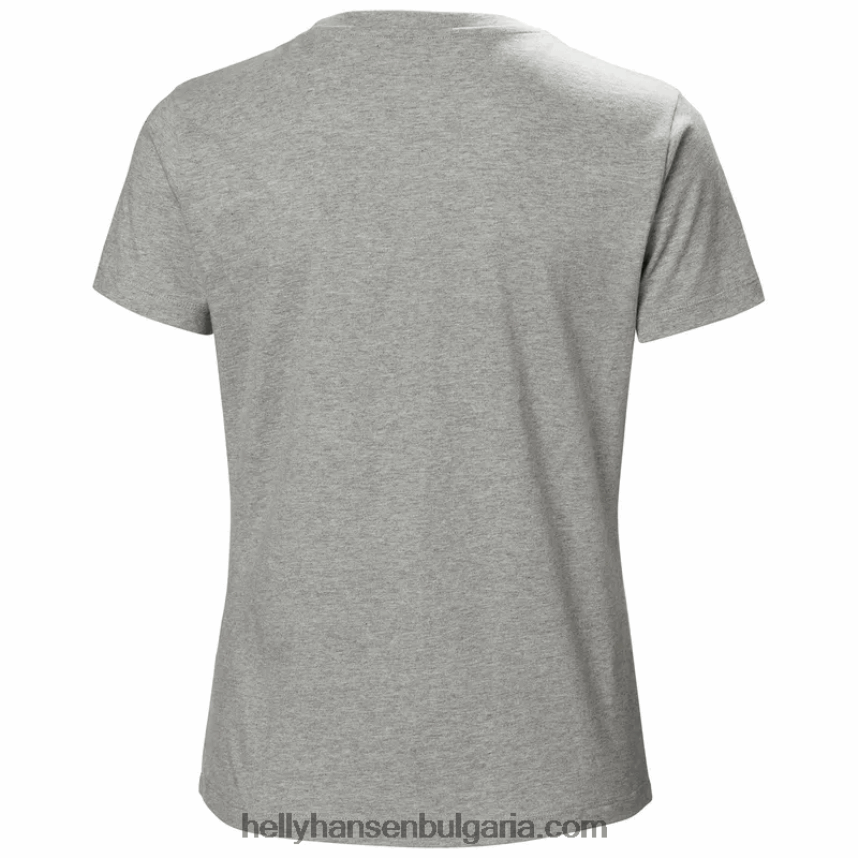Жени дамска тениска f2f от органичен памук 80V22D1940 сиво мел кв Helly-Hansen