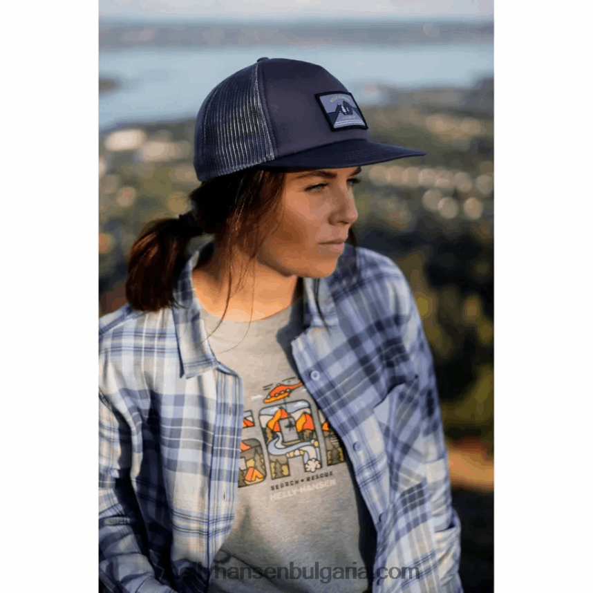 Жени дамска тениска f2f от органичен памук 80V22D1940 сиво мел кв Helly-Hansen