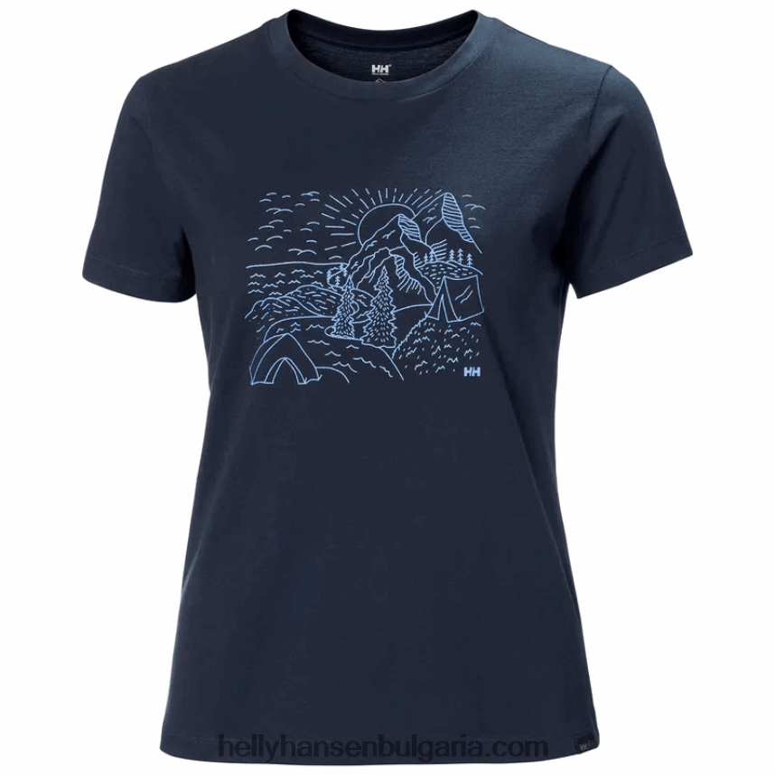 Жени дамска тениска f2f от органичен памук 80V22D1941 сив меланг Helly-Hansen