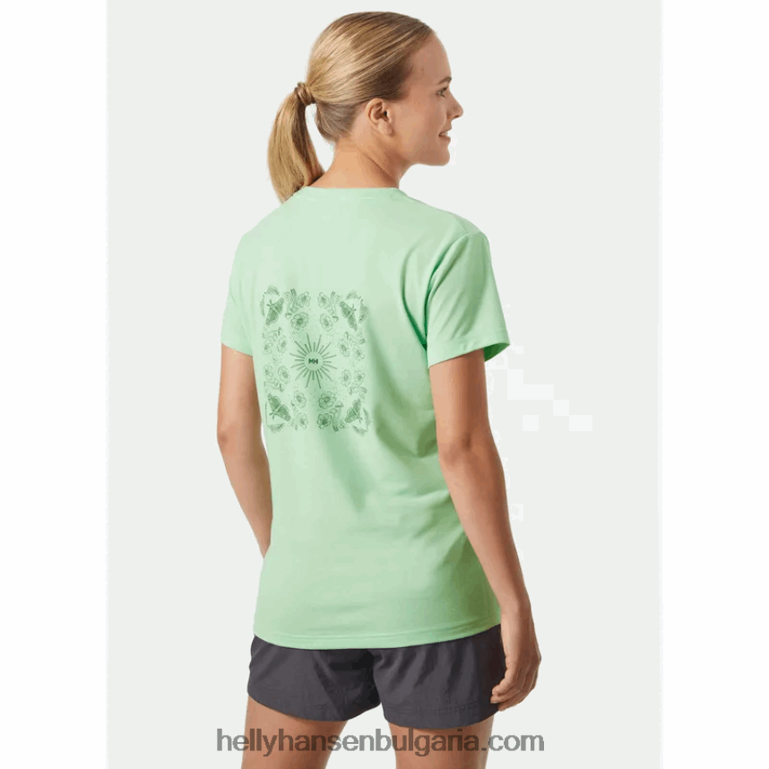 Жени дамска тениска с рециклирана графика skog 80V22D1958 теракота Helly-Hansen