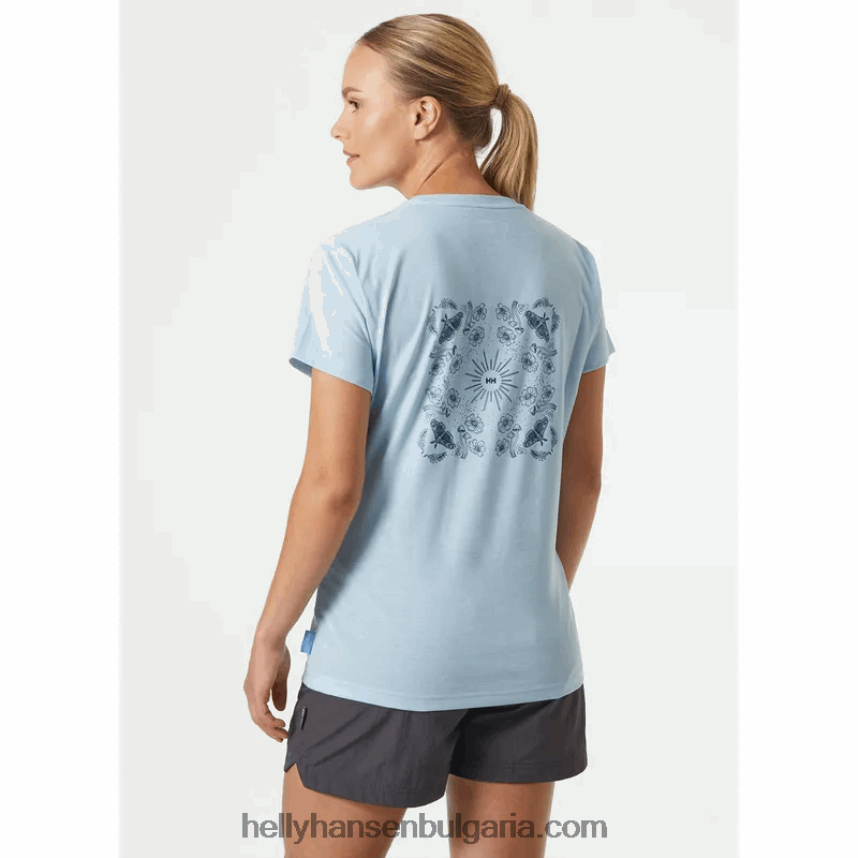 Жени дамска тениска с рециклирана графика skog 80V22D1961 сняг Helly-Hansen