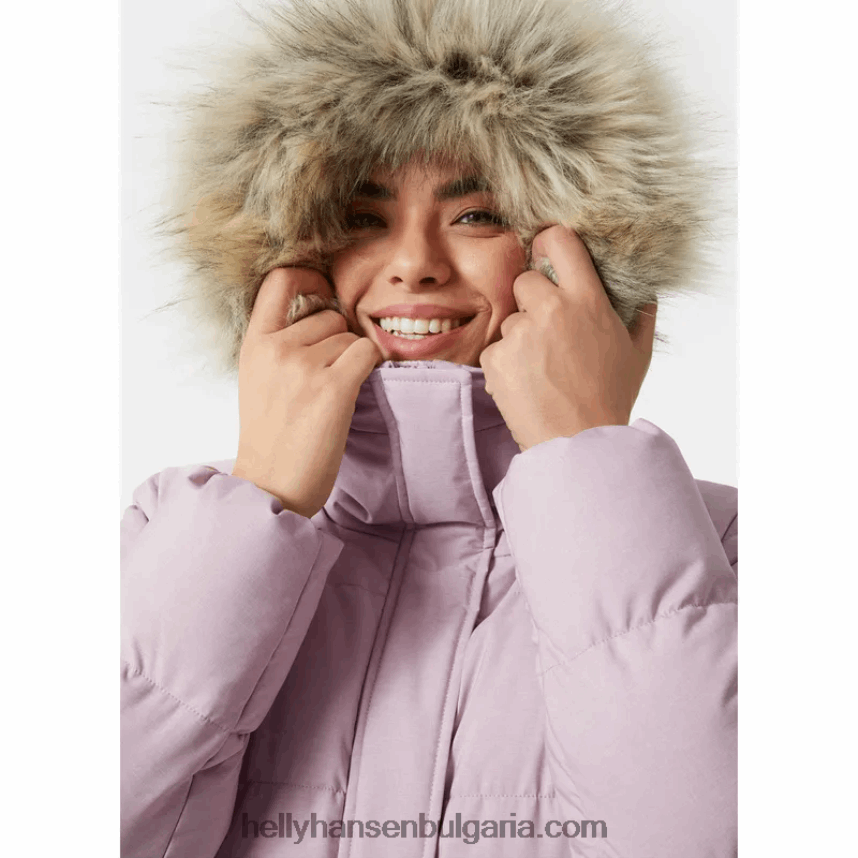 Жени дамска пухкава зимна парка на цвят 80V22D2625 меко сиво/черно Helly-Hansen