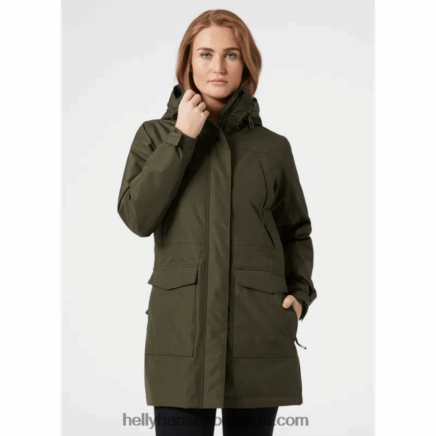 Жени дамска изолирана зимна парка frida 80V22D2634 сив меланг/тъмносиньо Helly-Hansen