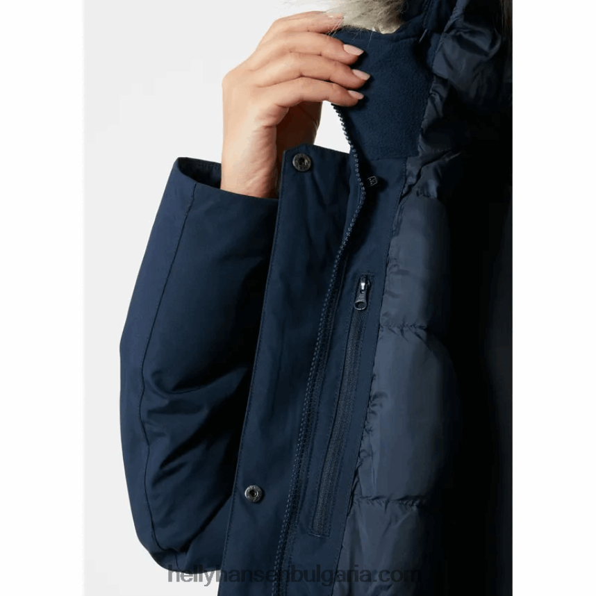 Жени дамска изолирана зимна парка senja 80V22D2633 черен/сив меланг Helly-Hansen