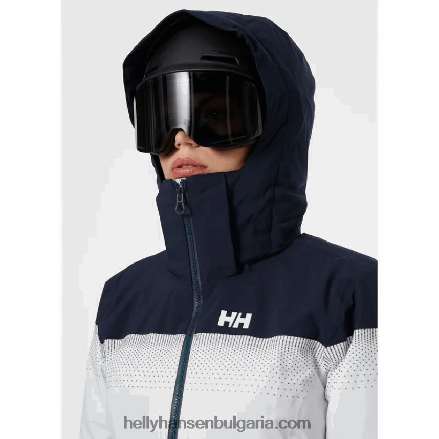 Жени дамско скиорско яке motionista lifaloft 80V22D2658 натрошен гра/най-тъмен спр Helly-Hansen